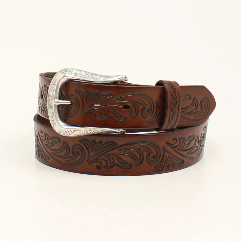 Ariat Floral Embossed Brown Leather Bälte