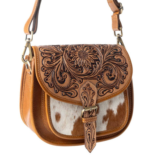 Myra - Goldrush Saddle handtooled Bag