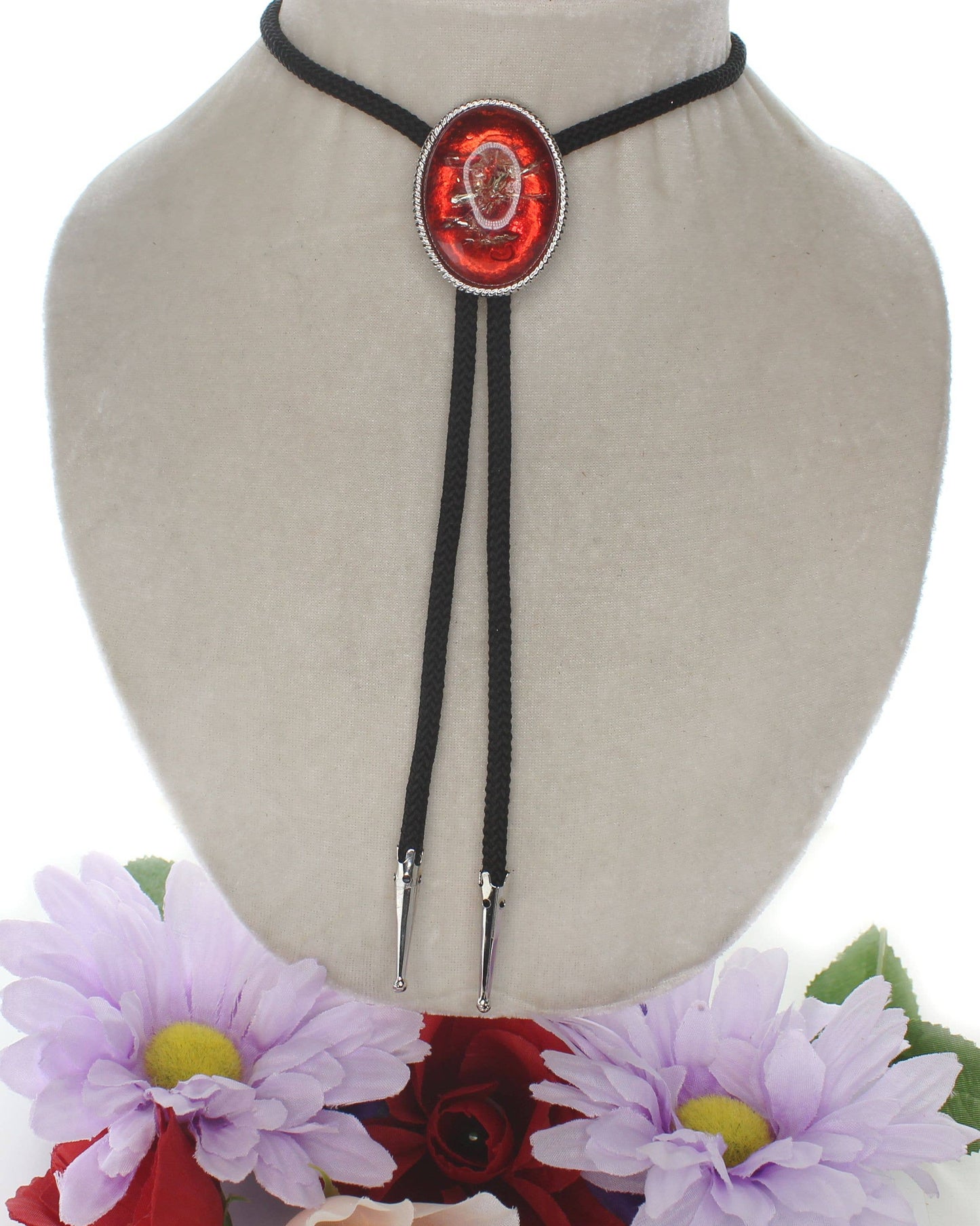 Crimson Lightning Röd & Guld Bolo Tie