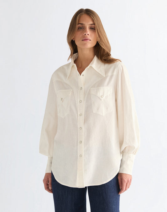 Wrangler Relaxed Exaggerated Western Shirt - White