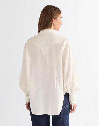 Wrangler Relaxed Exaggerated Western Shirt - White