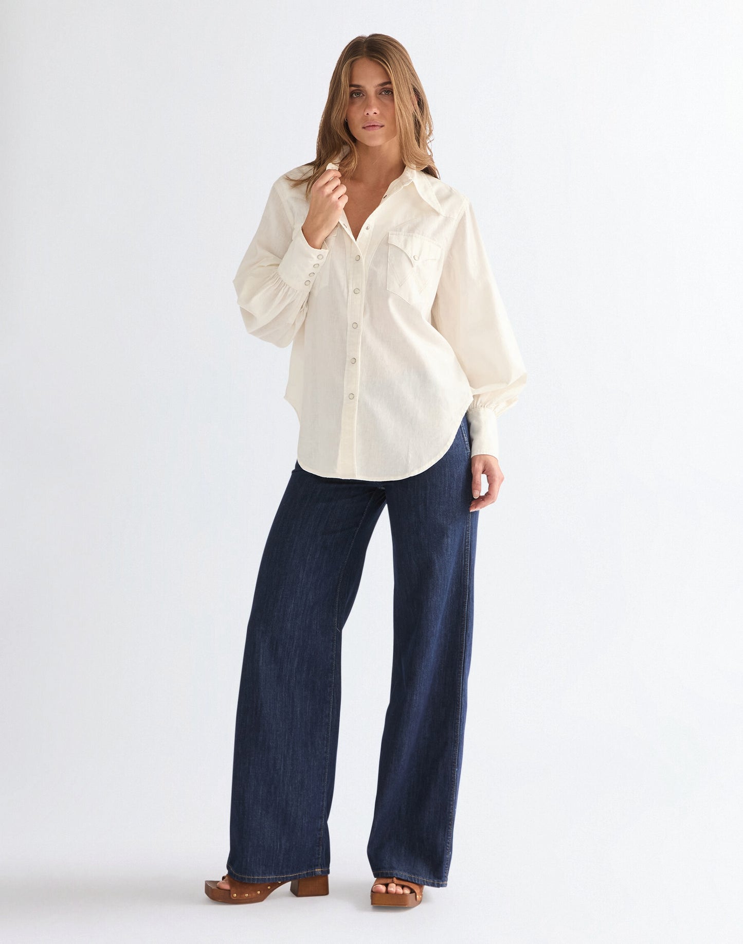 Wrangler Relaxed Exaggerated Western Shirt - White