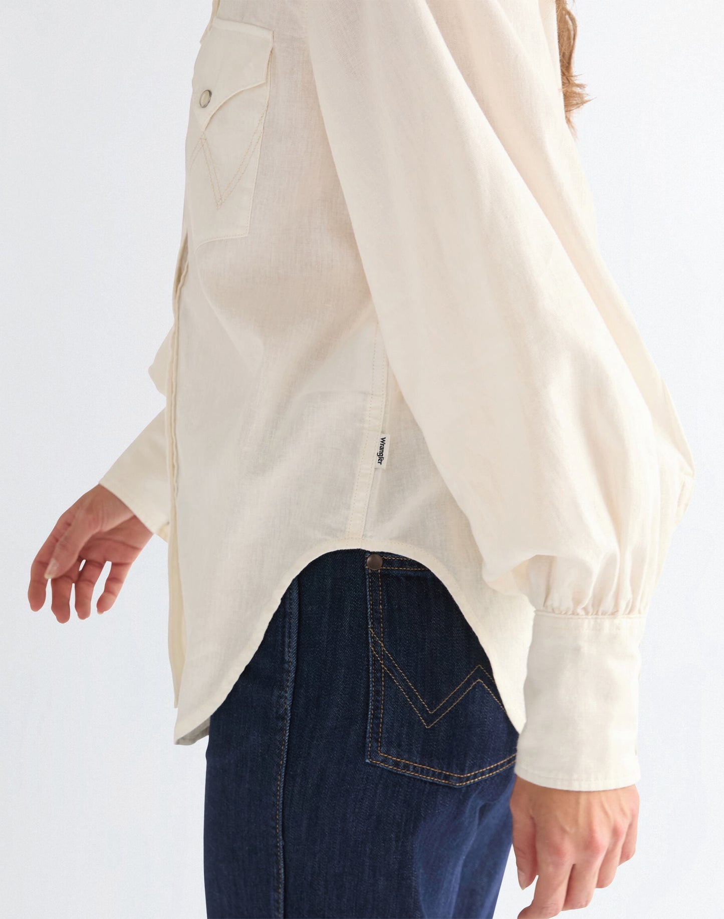 Wrangler Relaxed Exaggerated Western Shirt - White