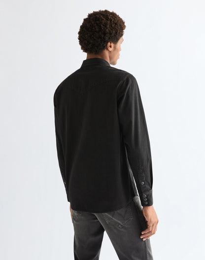 Wranlger Regular Western Shirt - Rinsed Black