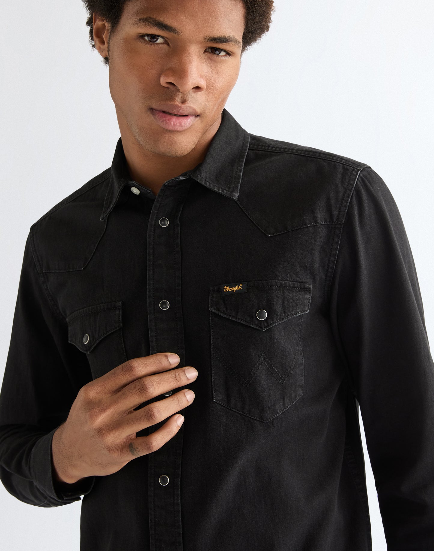 Wranlger Regular Western Shirt - Rinsed Black