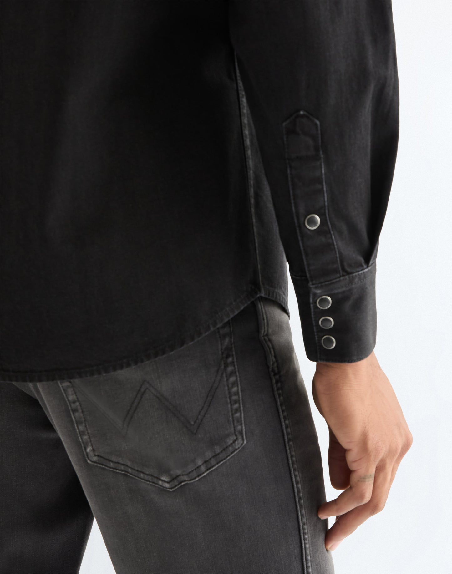 Wranlger Regular Western Shirt - Rinsed Black