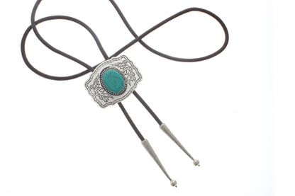 Turkos Silver Concho Bolo Tie