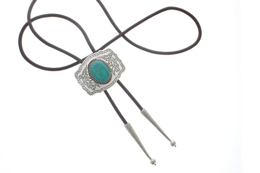 Turkos Silver Concho Bolo Tie