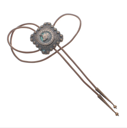 Lone Wolf Bolo Tie Antiksilver & Turkos