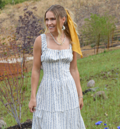 Bluebell – Blå Blommig Maxiklänning