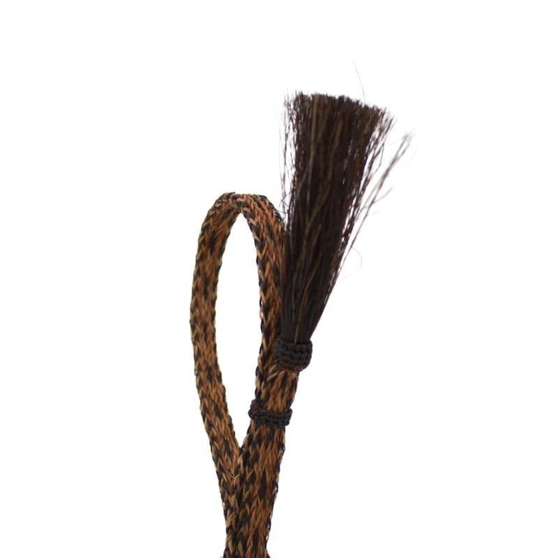 Genuine Horsehair 5 Strand Braided Hat Band with Single Tassel - Sundown