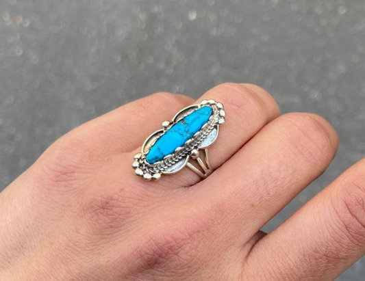 Tall Tales Turkos Ring i 925 Silver - Western Stil