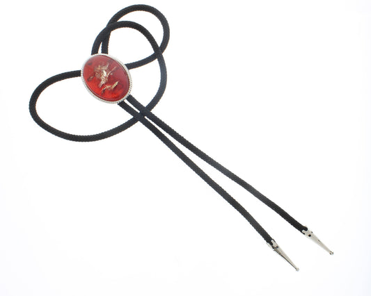 Crimson Lightning Röd & Guld Bolo Tie