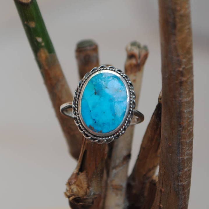 Turkos Silverring – Native American Stil