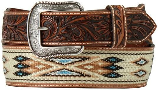 3D Belts® Herr Brun Läder/Beige Southwest Bälte