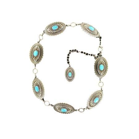 Ariat Ladies Turquoise Concho Chain Belt