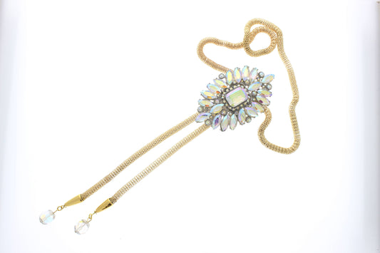 Celestial Flare Kristall & Guld Bolo Tie