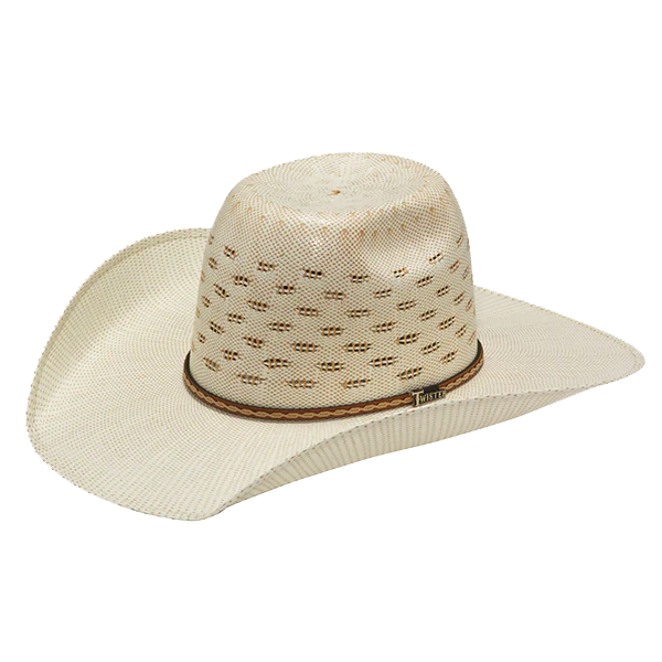 Twister Unisex Bangora Ivory and Tan Straw Western Hat T71824
