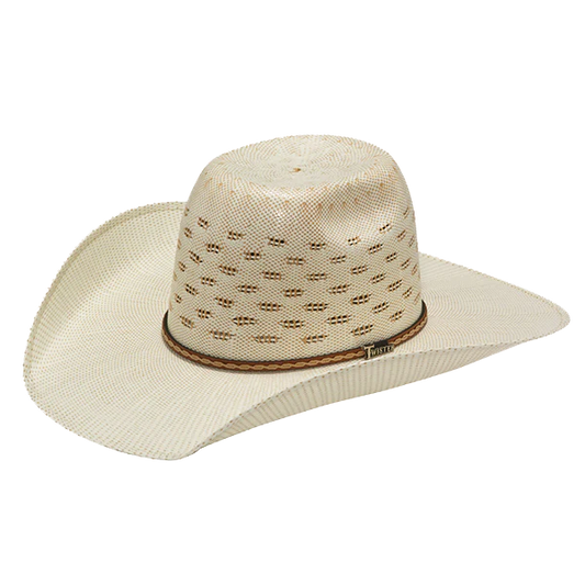 Twister Unisex Bangora Ivory and Tan Straw Western Hat T71824