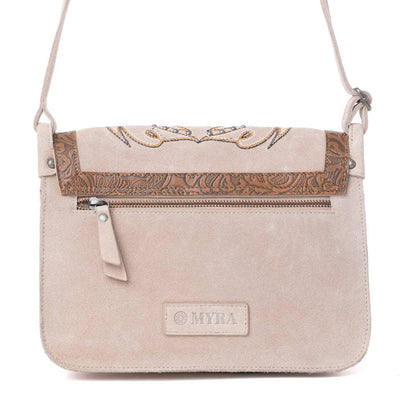 Amberwood Suede Leather Boot Embroidered Leather Bag in Amber