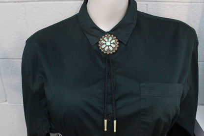 Emerald Bloom Bolo Tie