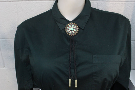Emerald Bloom Bolo Tie