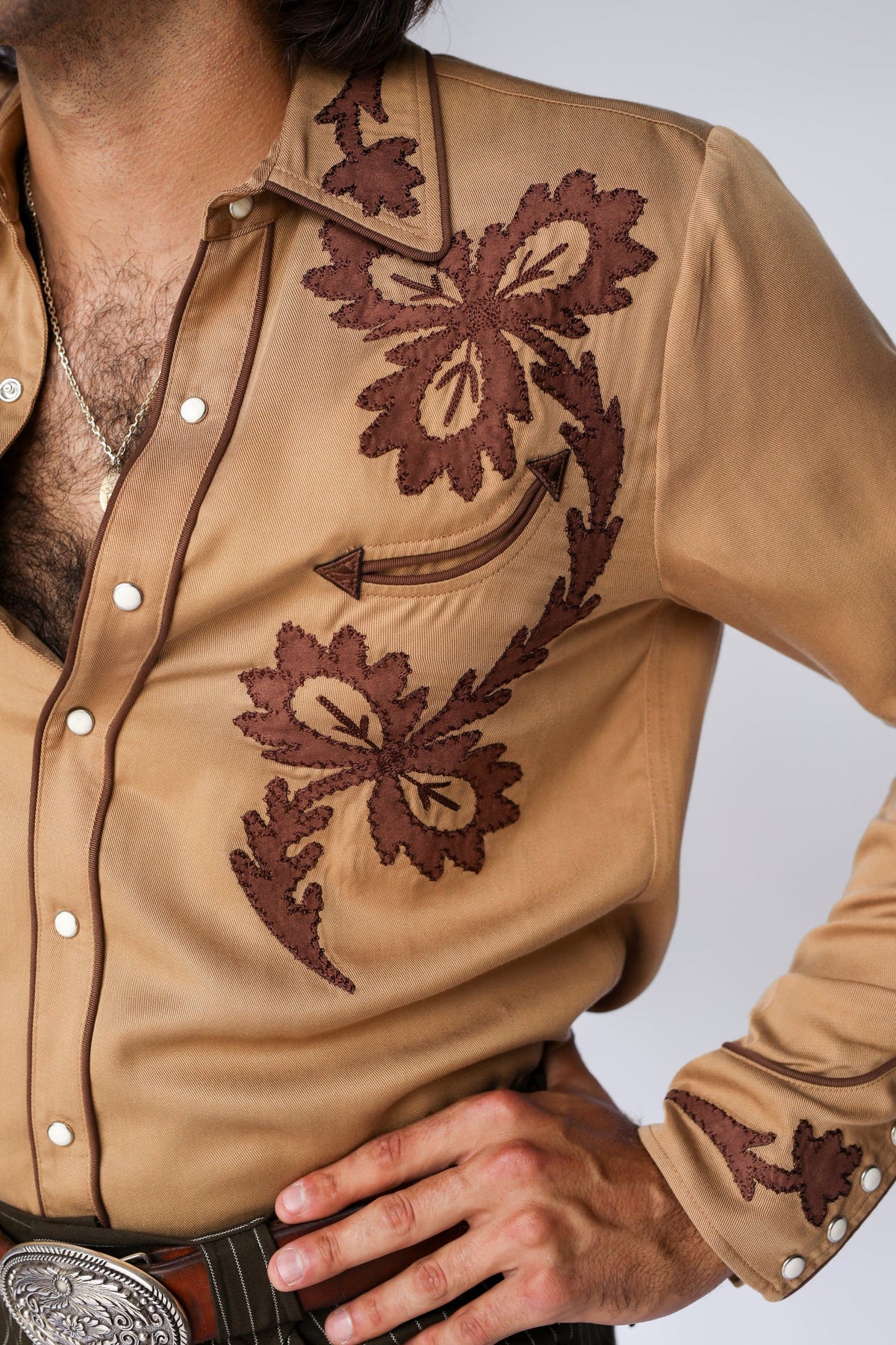 H Bar C Broderad Skjorta - Terlingua Tan