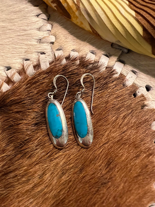 Inlay Oval – Vintage Silverörhängen