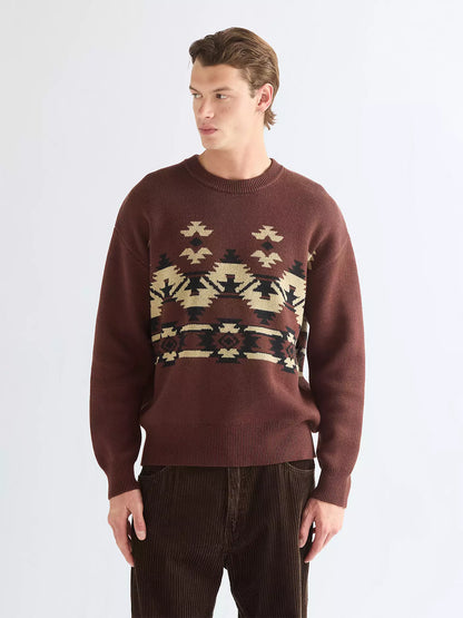 Wrangler Choklad Brun Tröja – Relaxed Pullover – Herr