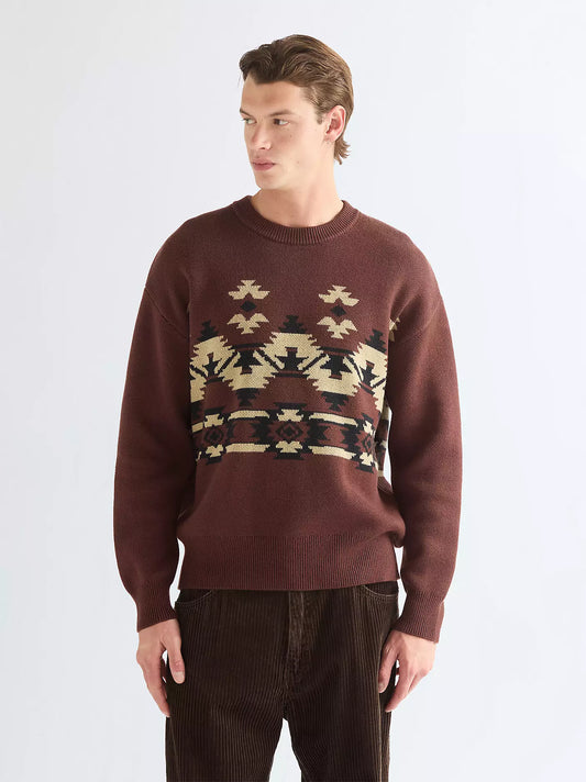 Wrangler Choklad Brun Tröja – Relaxed Pullover – Herr