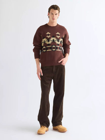 Wrangler Choklad Brun Tröja – Relaxed Pullover – Herr