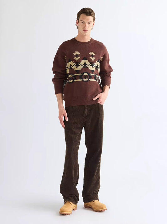 Wrangler Choklad Brun Tröja – Relaxed Pullover – Herr