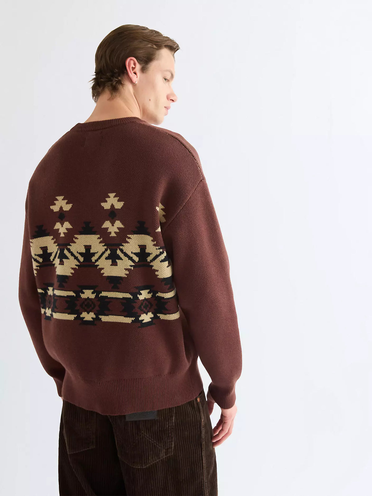 Wrangler Choklad Brun Tröja – Relaxed Pullover – Herr