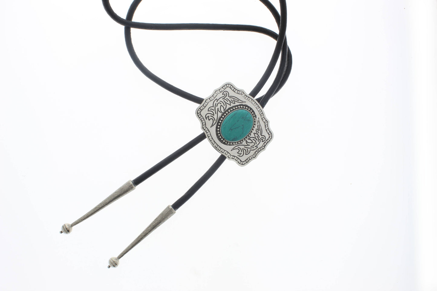 Turkos Silver Concho Bolo Tie