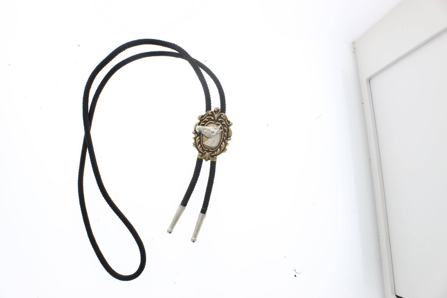 Victoriansk Hästhuvud Guld Bolo Tie