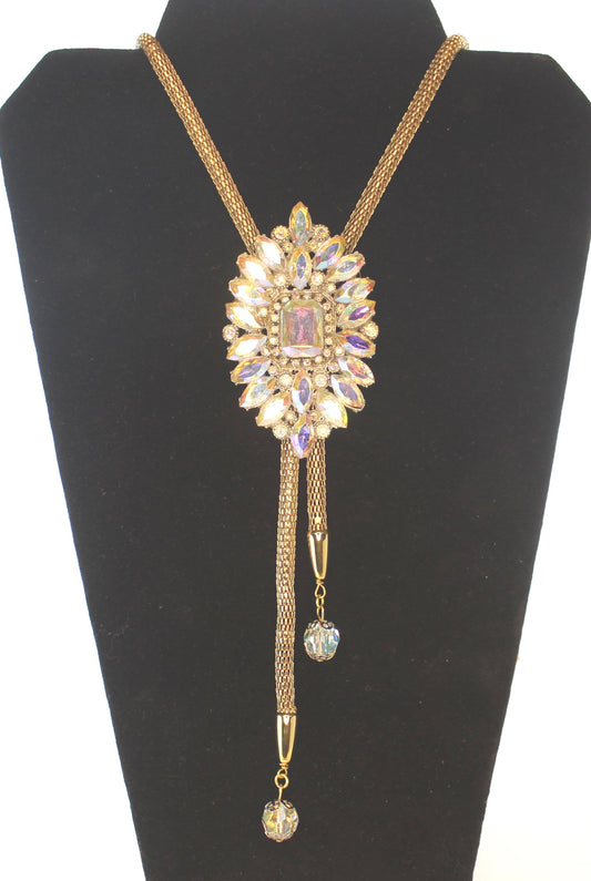 Celestial Flare Kristall & Guld Bolo Tie