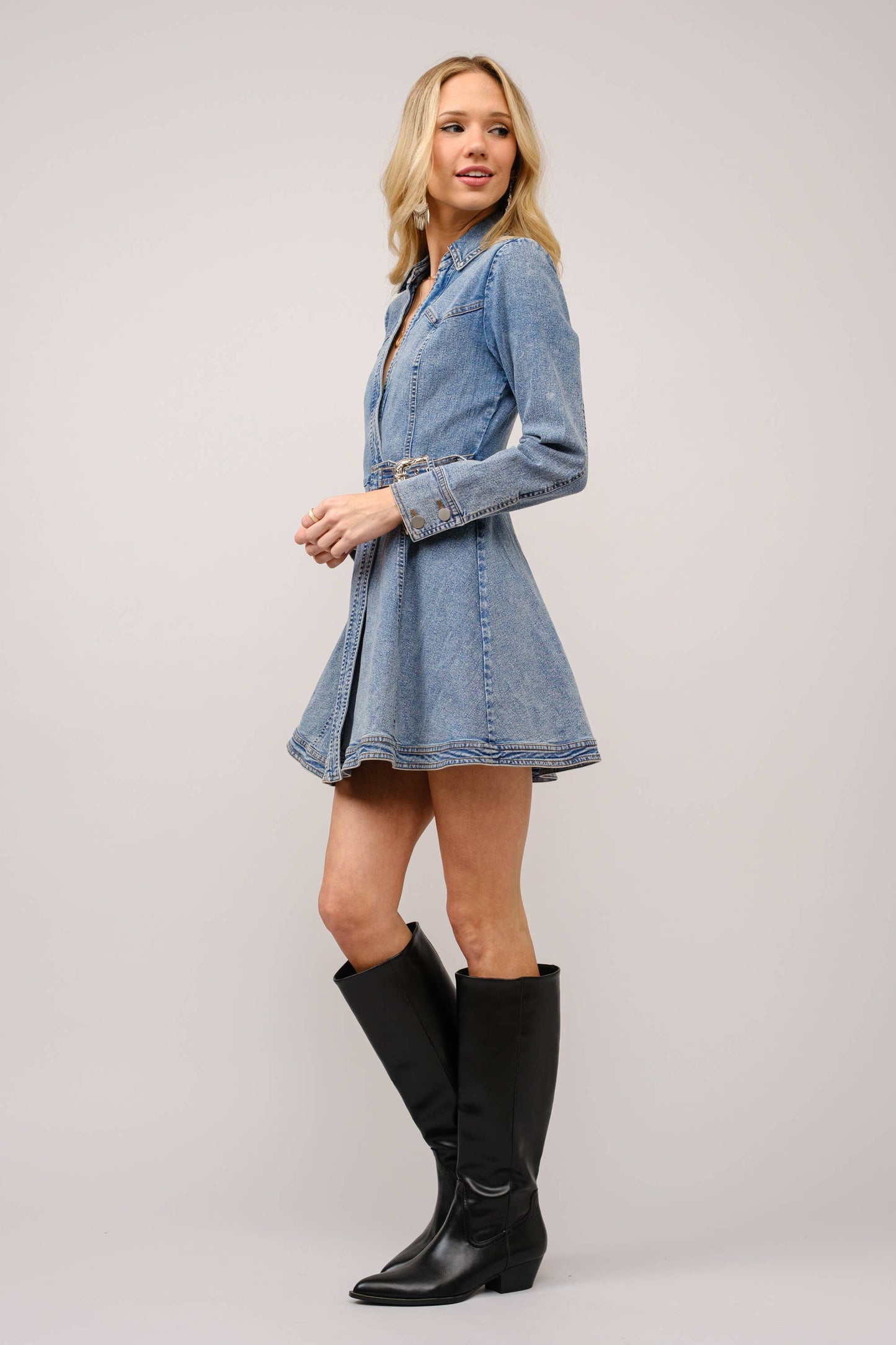 Denim Darlin' Mini Omlottklänning