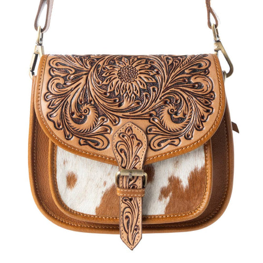 Myra - Goldrush Saddle handtooled Bag