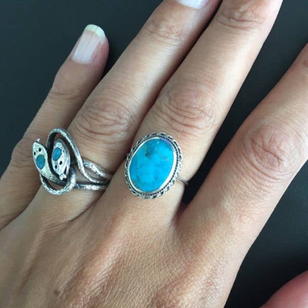Turkos Silverring – Native American Stil