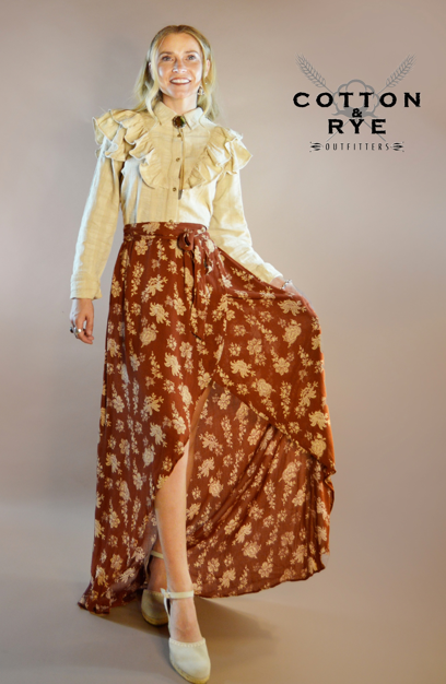 Hattie – Blommig Omlottkjol i Maxilängd