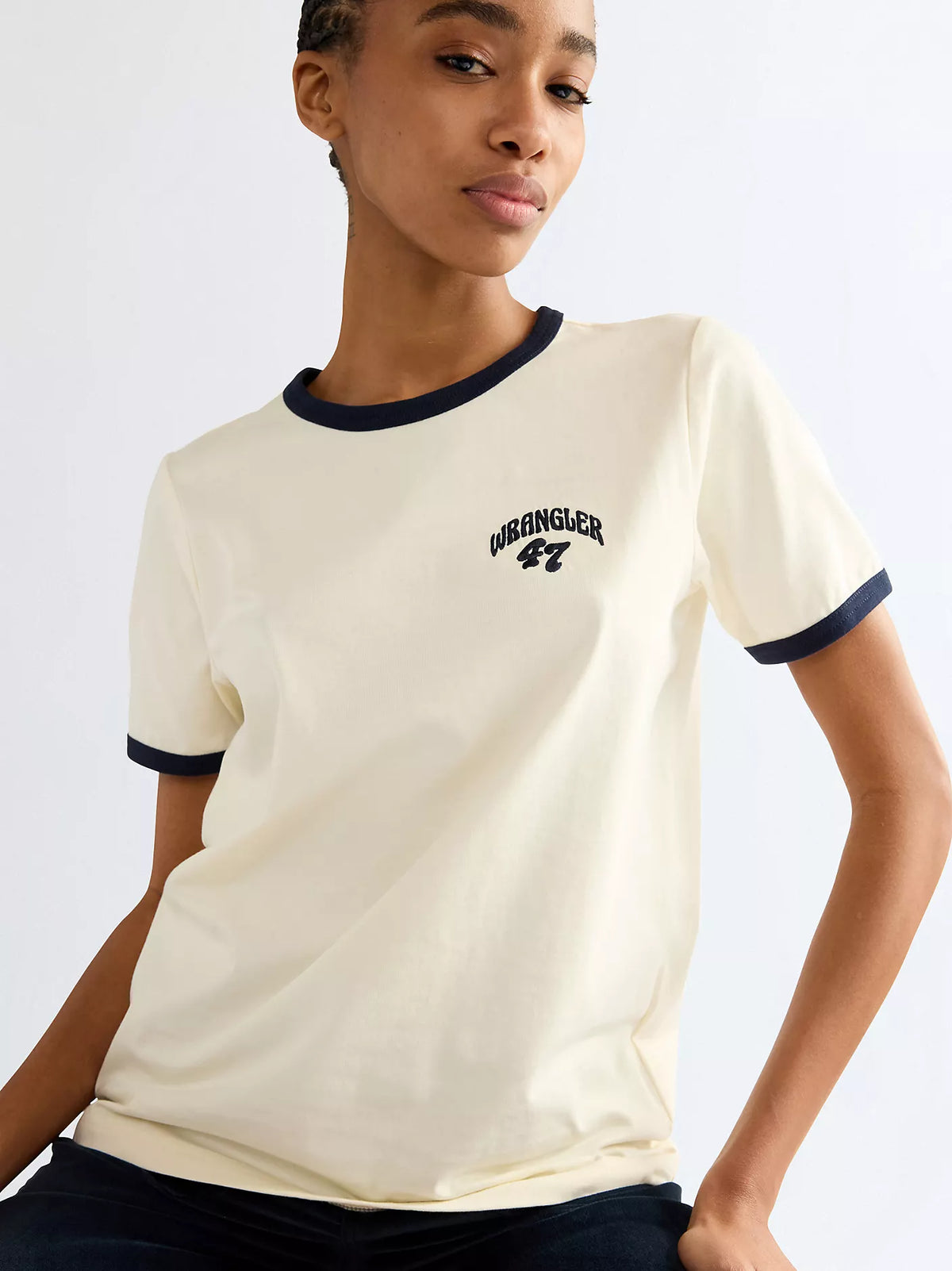 Wrangler Slim Ringer Bomull T-Shirt - Dam